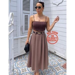 ZARA Limited Edition Wool-Blend Beige Midi Skirt NWT | High Waist